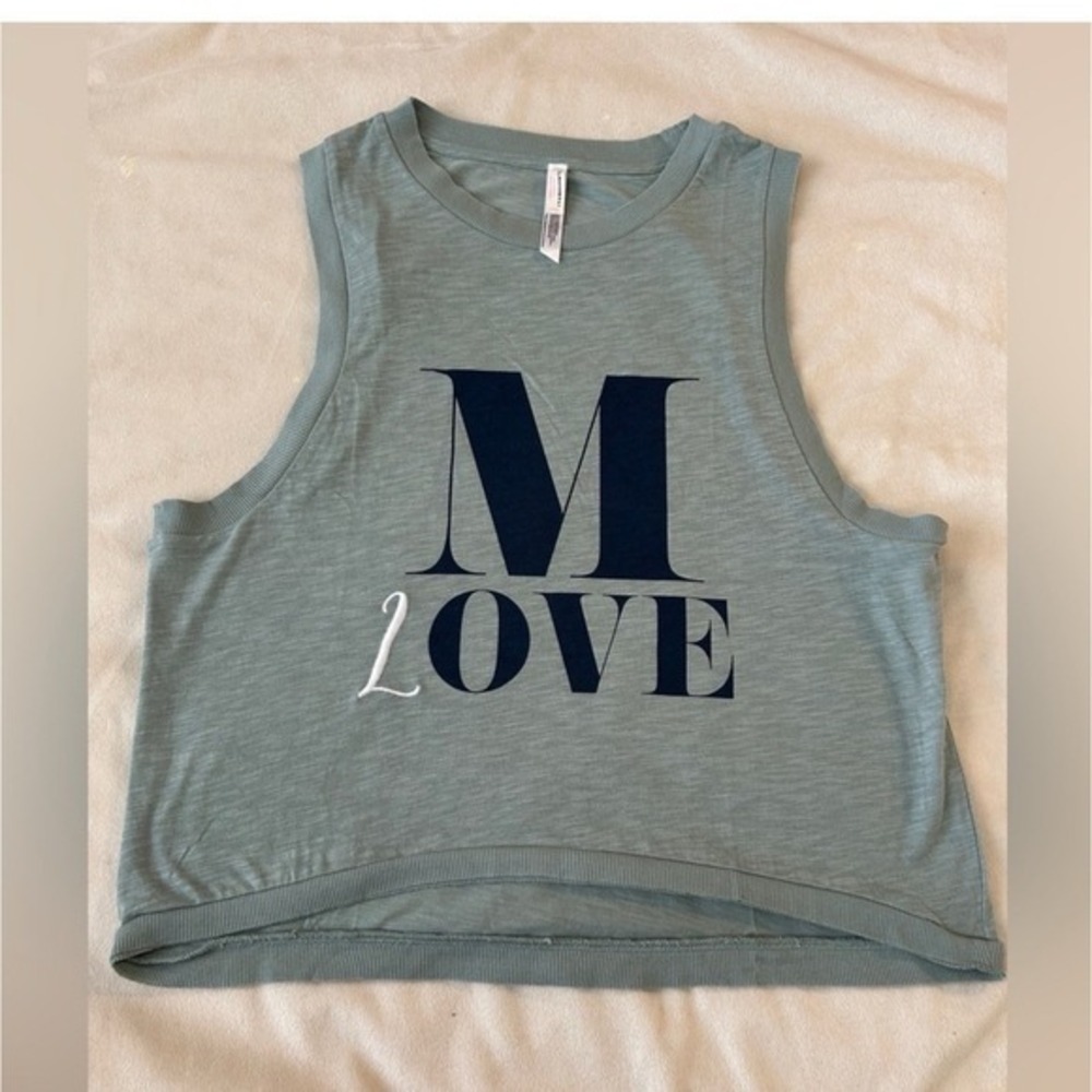 Free people Blue Sleeveless Top with 'Love' Print Size XS - Picture 2 of 9